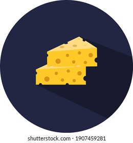 Two pieces of cheese, illustration, vector on a white background.