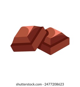 two pieces of chocolate isolated