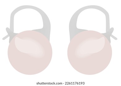 Two pieces earring. vector illustration