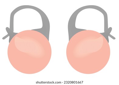 Two pieces earring. vector illustration