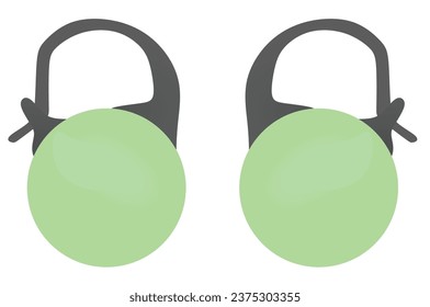 Two pieces earring. vector illustration