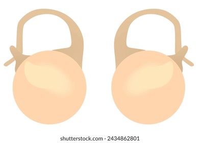 Two pieces earring. vector illustration