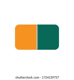 Two pieces of fabric, stitching, vector icon