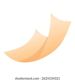 Two pieces of light brown paper are flying together in the wind