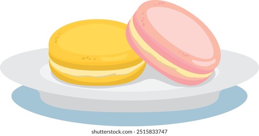 Two Pieces of Macaron vector design