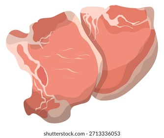 Dois pedaços de carne são mostrados em um fundo branco