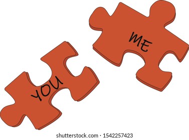 Two pieces of puzzle one of me and one of you