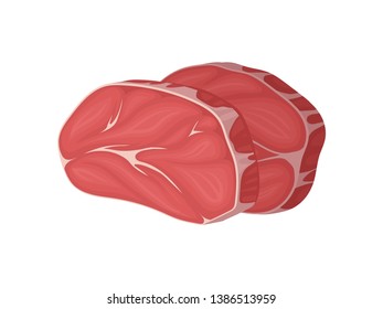 Two pieces of raw meat. Vector illustration.