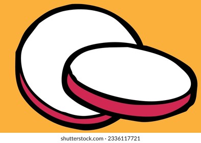 two pieces of red radish