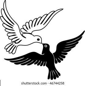 Two pigeons vector