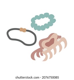 two pigtails and one hairpin, to tie the hair. suitable for women and children vector illustration