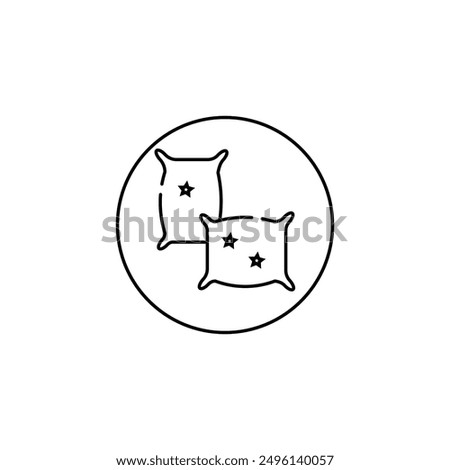 two pillow vector type icon