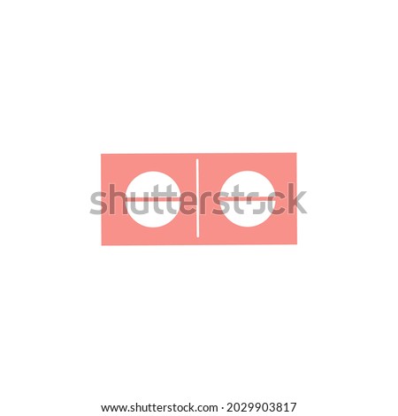 Two pills in blister. Emergency contraception. Plan B Morning After Pill. Women contraceptive hormonal birth control medication colored flat style icon. Female oral contraception. Vector.