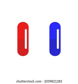 Two pills icon. Vector flat illustration 