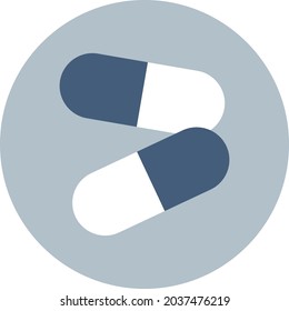 Dos pastillas, ilustración, vector, sobre un fondo blanco.