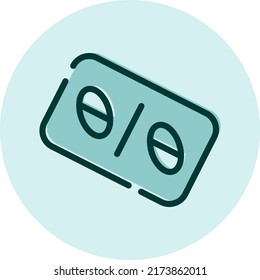 Zwei Tabletten, Illustration, Vektorgrafik auf weißem Hintergrund.