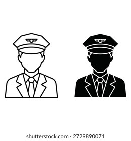 Dos pilotos con uniformes blancos y negros con sombreros y corbatas de pie uno al lado del otro