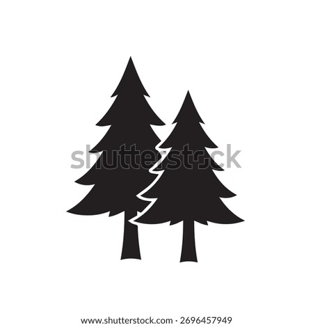 Two pine trees icon (forest symbol)