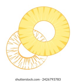 Two pineapple circles. Vector illustration. PIN code. Logo