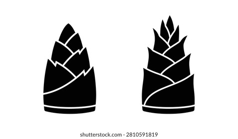 Two pinecone silhouettes against a white background a detailed botanical illustration silhouette pine cones conifer