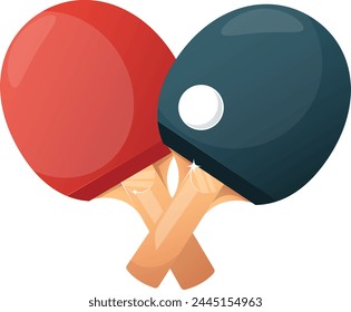 Two ping pong rackets and a ball, sports equipment for table tennis