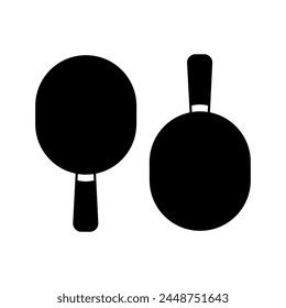 Dos ping pong, raquetas de tenis de mesa icono de línea