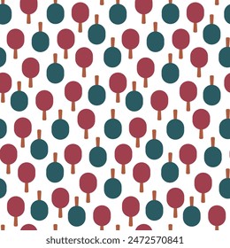 Two ping pong, table tennis rackets seamless pattern