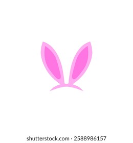 
two pink bunny ears on white background