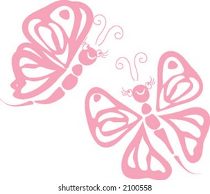 Two pink butterflies