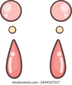 ícone de dois brincos cor-de-rosa, estilo cartoon