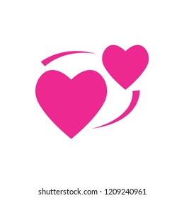 Two pink hearts circling each other emoji
