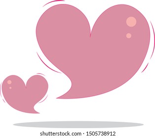 two pink hearts graphic vector