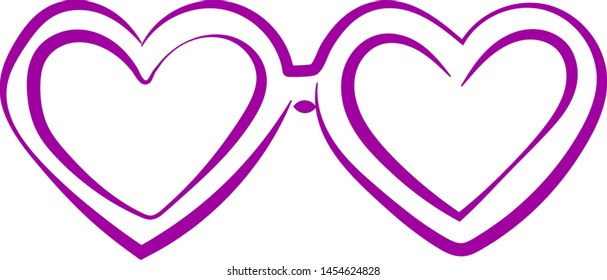Two pink hearts, illustration, vector on white background.