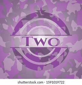 Two pink on camo texture. Vector Illustration. Detailed.