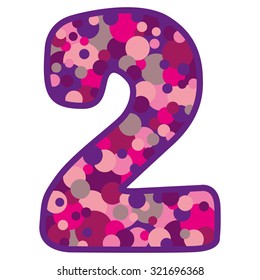 two pink, purple on white background