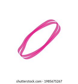 Two Pink Rubber Band Icon Vector Illustration