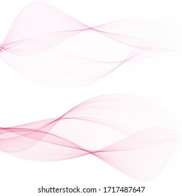 two pink waves on a light background design element