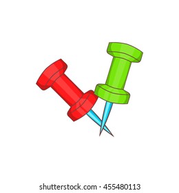 Two pins icon in cartoon style on a white background