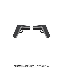 two pistols symbol icon vector