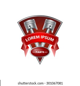 two pistons on the background with tape