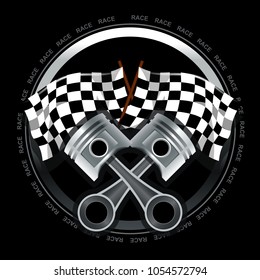 Two pistons on Race flag