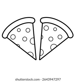 Two pizza slice icon. pizza line icon. two piece of pizza simple. vector icon