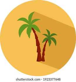 Two plam trees, illustration, vector on white background.