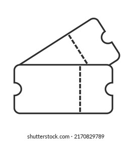 two plane tickets, cinema, lottery simple line icon, can be used for web and mobile. Vector illustration isolated on white background
