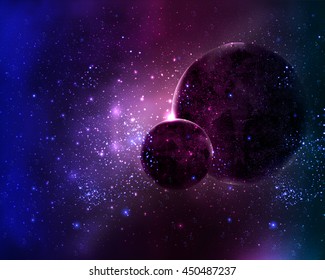 Two Planets In The Night Sky Space Star