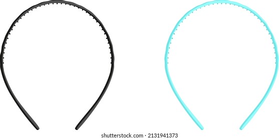 Two plastic hair bands, illustration, vector on a white background.
