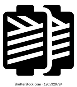 
Two plastic rolls around which thread is spindled graphing thread spools icon
