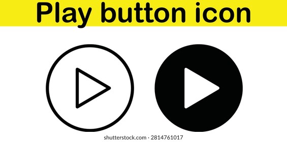 Two play button icons featuring a white triangular play symbol inside circular shapes one on a white circle and the other on a black circle isolated on transparent background