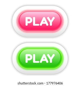 Two play button isolated on white background