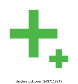 Two Plus Icons in Minimalist Black Design on White Background for Digital and Creative Projects